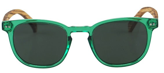 Sonnenbrille Acetat/Olivenholz Grün