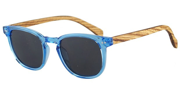 Sonnenbrille Acetat/Olivenholz Blau