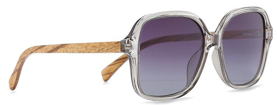Sonnenbrille Acetat/Olivenholz Grau