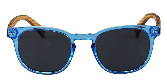 Sonnenbrille Acetat/Olivenholz Blau