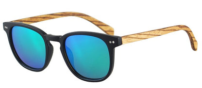 Sonnenbrille Acetat/Olivenholz Schwarz