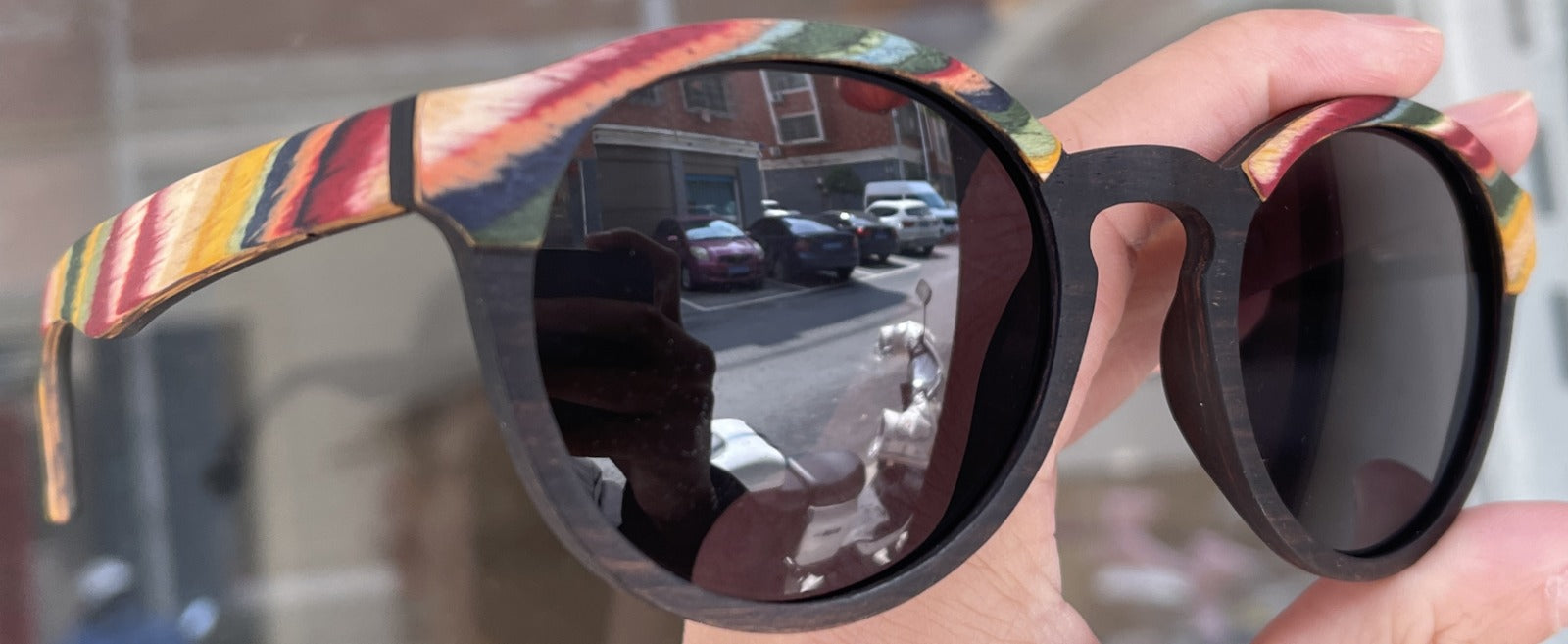 Sonnenbrille Ebenholz Bunt