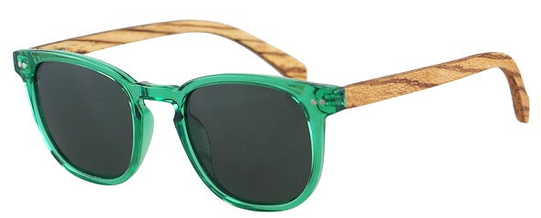 Sonnenbrille Acetat/Olivenholz Grün