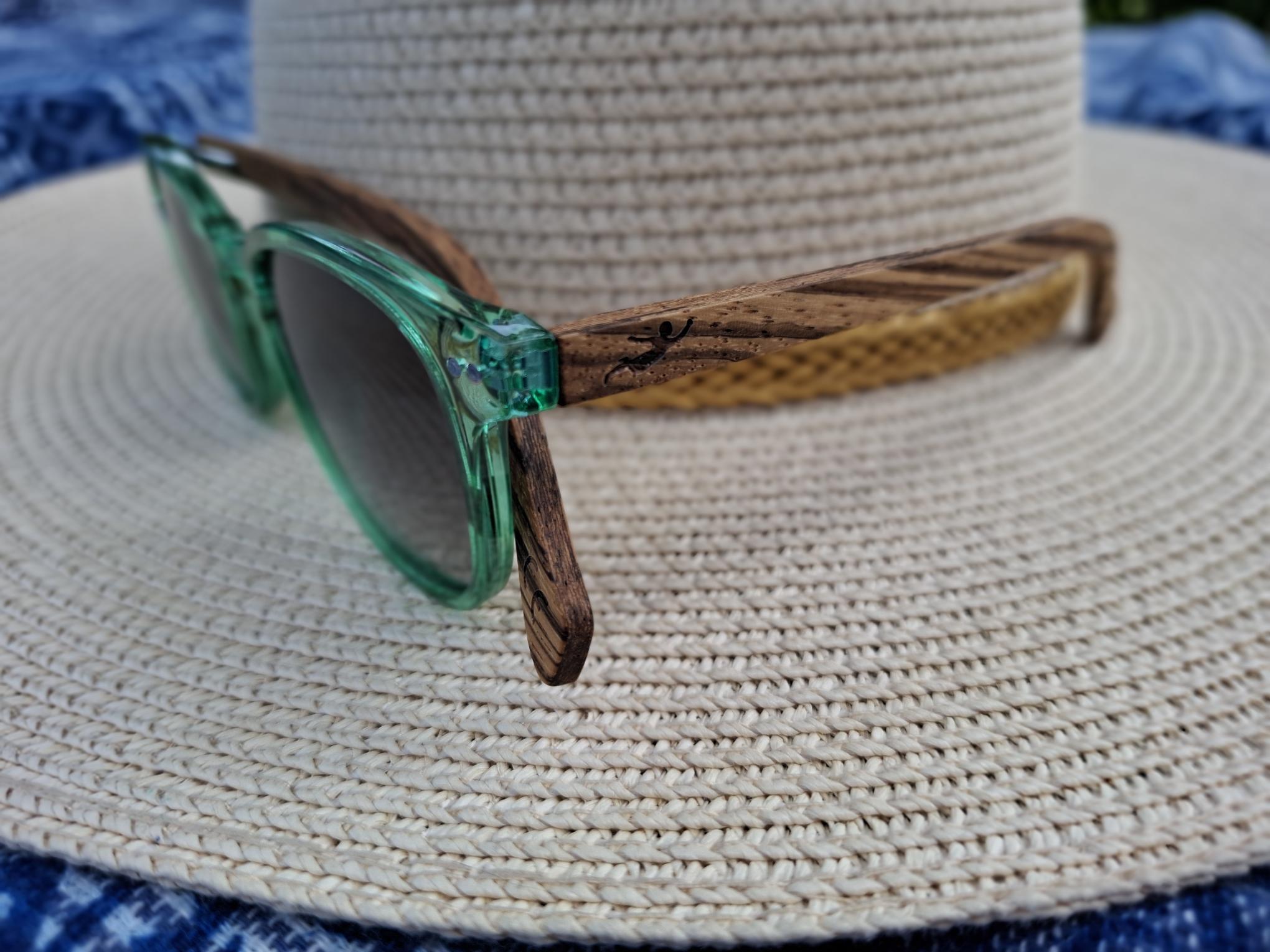 Sonnenbrille Acetat/Olivenholz Grün