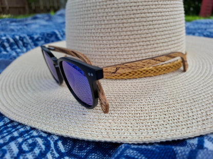 Sonnenbrille Acetat/Olivenholz Schwarz