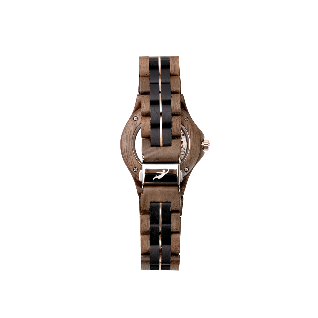 Aletschhorn Lady Automatik Holzuhr dunkel