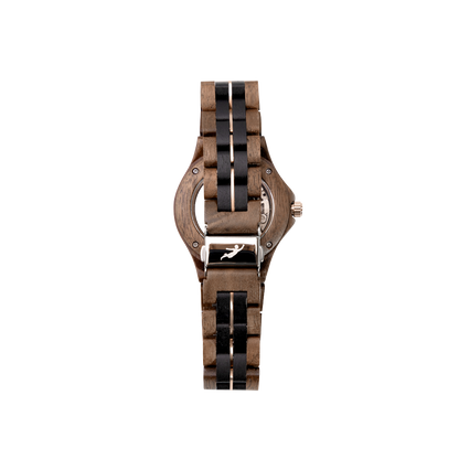 Aletschhorn Lady Automatik Holzuhr dunkel